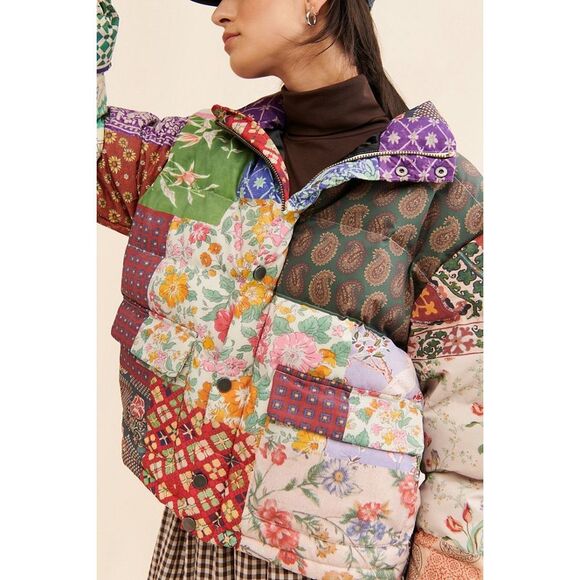 Found by Free People Mixed Print Garden Puffer - Picture 2 of 10
